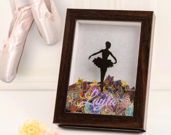 Custom Dance Pin Display Case Personalized Dance Memorabilia Display Dance Pin Collector's Shadow Box Dance Recital Gift Dancers Gifts