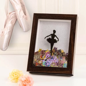 Custom Dance Pin Display Case Personalized Dance Memorabilia Display Dance Pin Collector's Shadow Box Dance Recital Gift Dancers Gifts