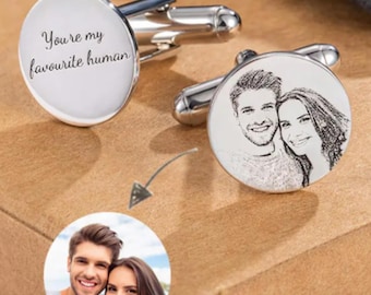 Custom Cufflinks for Men Personalized Photo Cufflinks for Groom Engraved Memorial Wedding Accessory Jewelry Gifts for Father of the Bride