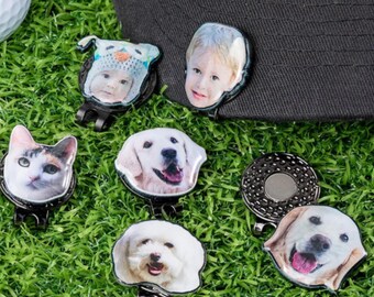 Custom Golf Marker with Photo Magnetic Hat Clip Accessory Personalized Gift for Golf Lovers
