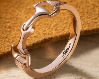 Customized Western-Inspired Jewelry Minimalist Snaffle Bit Horse Ring Dainty Jewellery for Women Wedding Gifts for Bride/Bridesmaid