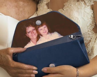 Personalized Handbag Custom Memory Clutch Sentimental Gift for Mom Mother-in-Law Memorial Present Wife Wedding Gift Bag with Photo Inside
