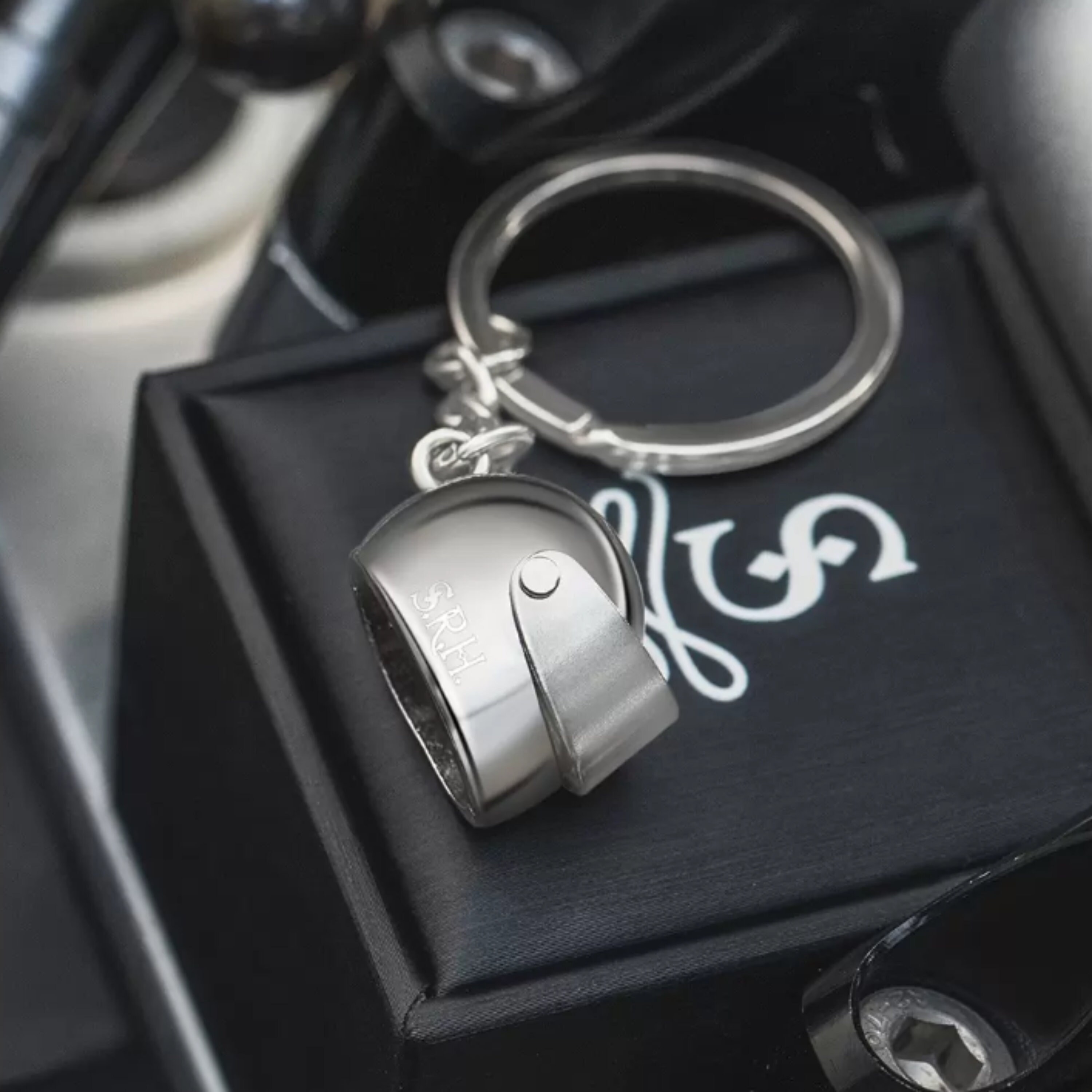 Custom Motorcycle Helmet Keychain With Name Engraved Personalized Biker ...