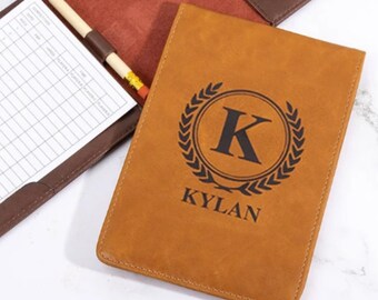 Personalized Golf Scorecard Holder Monogram Engraved Book Cover Wedding Favors for Golfers Golf Gift Groomsmen Father of The Bride Gifts