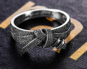 Customized Martial Art Belt Ring Name Inner Engraving Jewelry for Sports Lover Personalized Birthday Gift For Her/Girls Women's Jewellery
