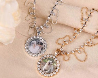 Custom Bridal Photo Memorial Anklet Gift for Bride Personalized Wedding Anklet for Her Ankle Bracelet Photo Wedding Bouquet Charms Gifts