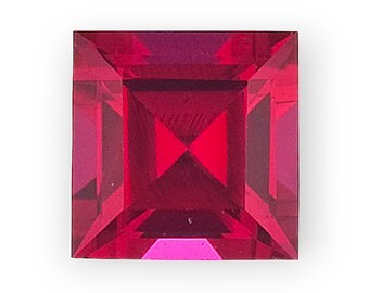 Ruby Square Cut Loose Gemstone Excellent Cut Calibrated Red loose Gemstone