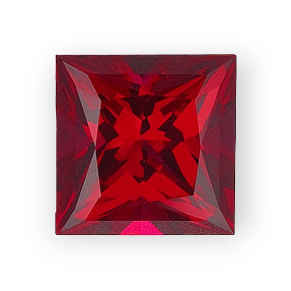 Ruby Square Cut Loose Gemstone Ring Size Square Shape princess Cut Eye Clean Ring Size Loose Gemstone