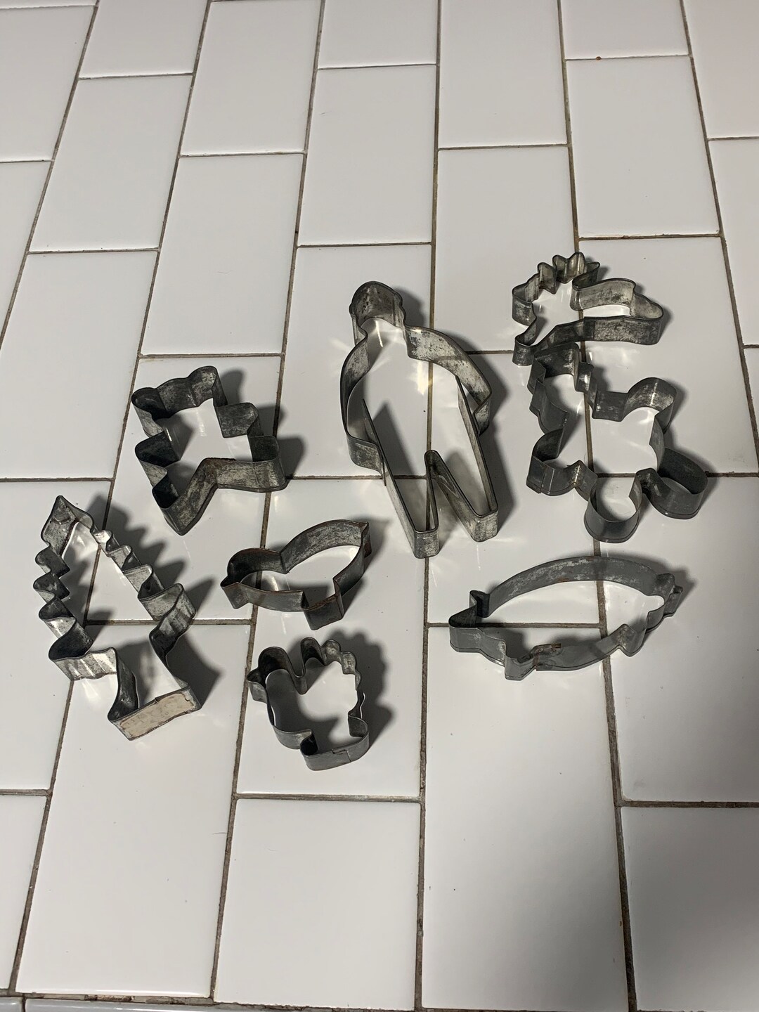 Antique Lot of Metal Cookie Cutters Farmhouse Display Etsy