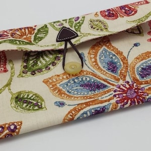 Handmade Boho Envelope Purse, IPad Cover with Belt-Strap Handle