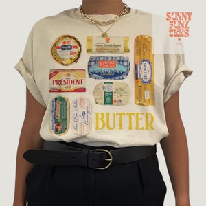 Camiseta de mantequilla / Camiseta con gráficos divertidos de comida / Regalo para amantes de la mantequilla / Camiseta unisex de moda / Impresión de arte de cocina linda / Ropa para amantes de la comida / Diseño peculiar