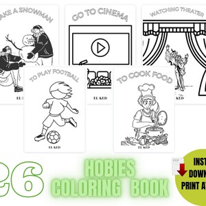 26 Hobbies Coloring Pages, Professions Coloring Pages, Habits Coloring ...