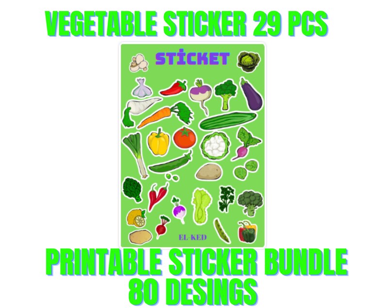 Fruit and Vegetable Sticker Pdf pack Fruit Sticker Etsy