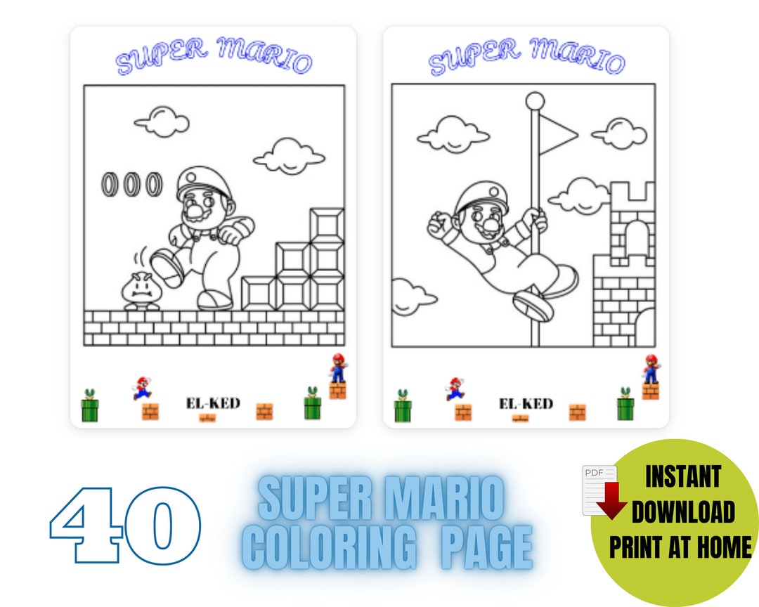40 Supermario Coloring Pages. 40 Super Mario Printable Coloring Books