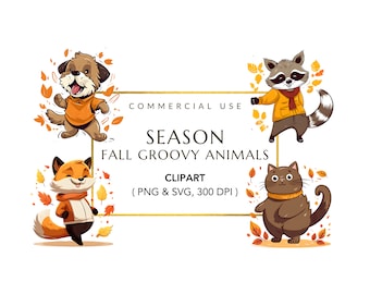 Woodland Animal PNG, Kids Clipart, Digital Download, Fall Clipart, Fall Animals Bundle, Watercolor Clipart, Autumn Animals SVG, Paper Craft