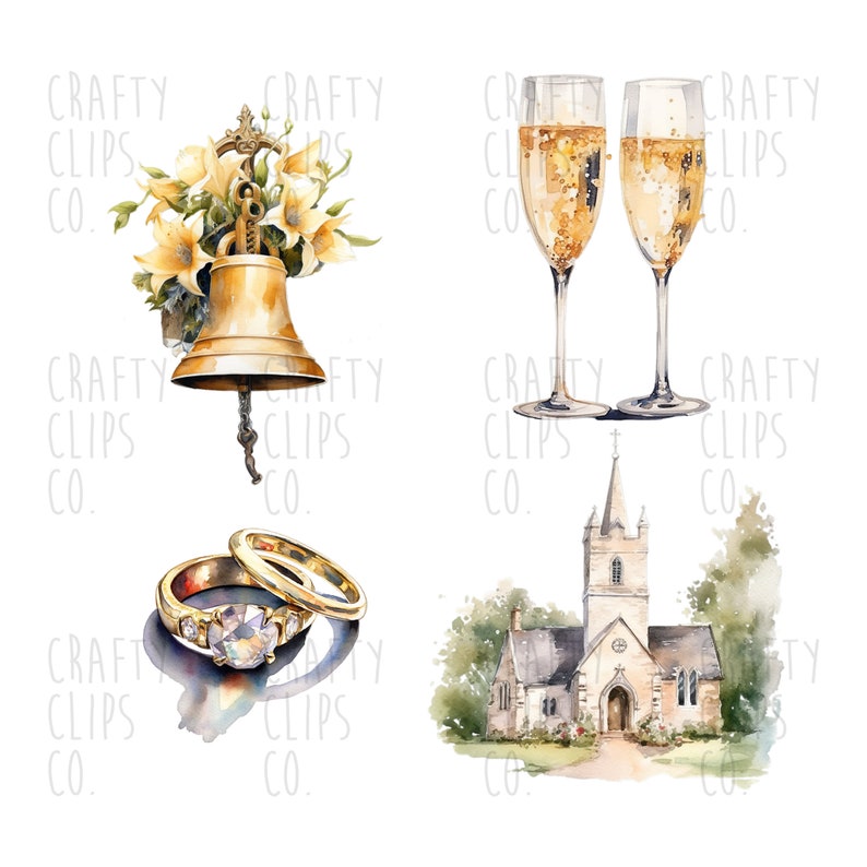 Wedding Day Clipart Elegant Wedding Png Cute Wedding - Etsy