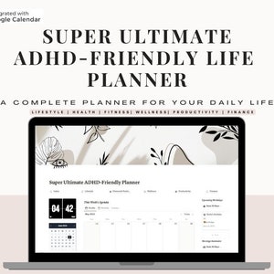 Super Ultimate ADHD Notion Planner Template, ADHD Notion, Notion Dashboard, All In One Notion Template, Notion Life Planner, ADHD Planner