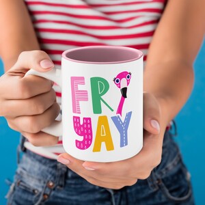 Funny and Cute "Friyay" Party Coffee Mug - Make Every Friday Colorful, Fun, and Quirky!