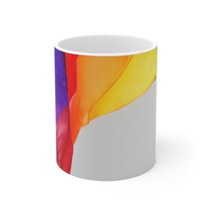 LGBTQ Pride Month Special: 11oz Ceramic Coffee Mug with Pride Flag Design - Vibrant Cup for Artists, Abstract Enthusiasts, and Pride Gifts