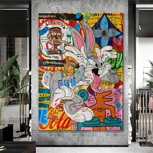 Graffiti Wall Art of Louis Vuitton - Bart Simpson Poster - Banksy Wall Art  Set - LV Wall Decor - Money Decorations Wall Decor - Urban Wall Decor 