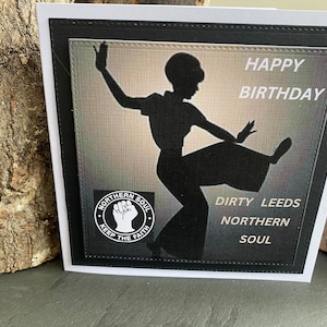 Yorkshire, Northern Soul, Dirty Leeds Northern Soul carte d'anniversaire, carte d'anniversaire Leeds United, carte d'anniversaire Leeds Fan, carte d'anniversaire LUFC,