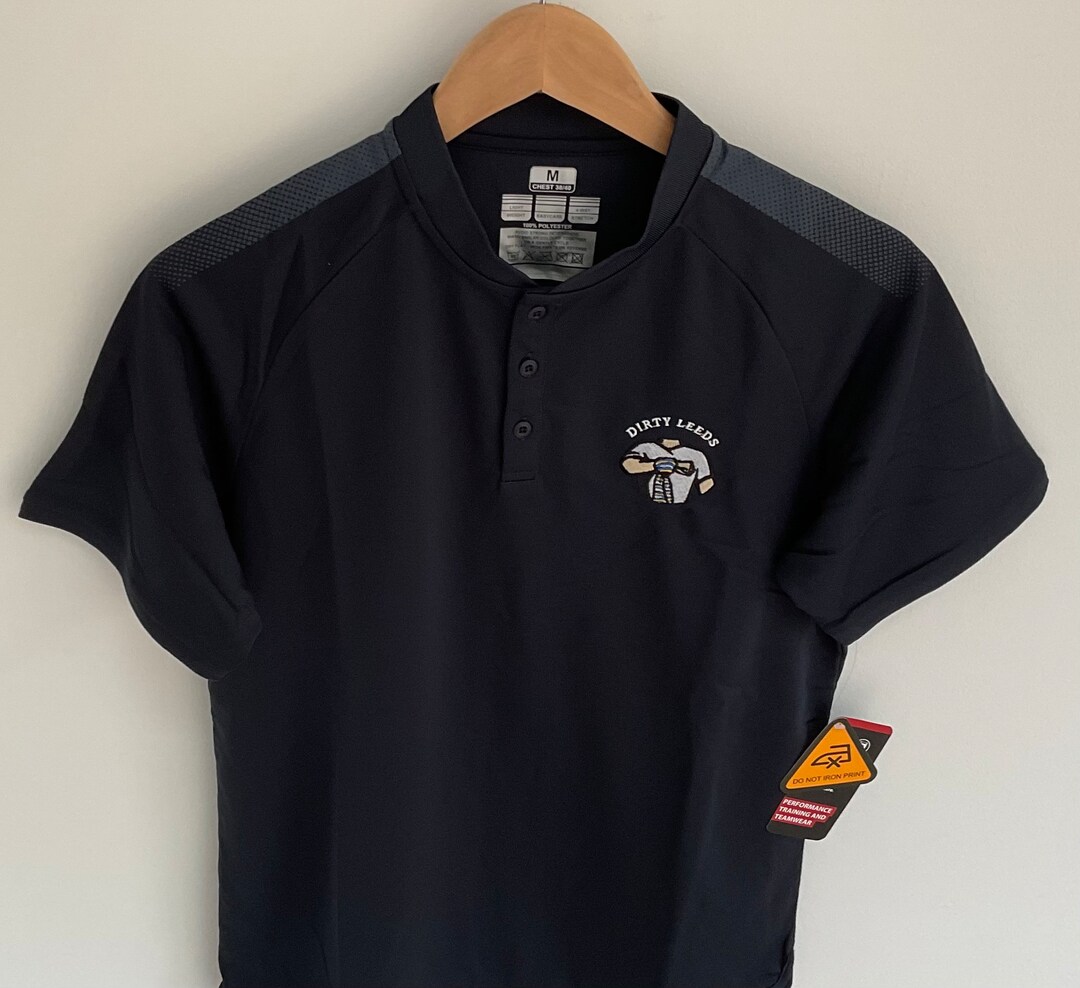 Leeds Utd, Dark Navy Blue Collar Less / Grandad , Polo Shirt With Our