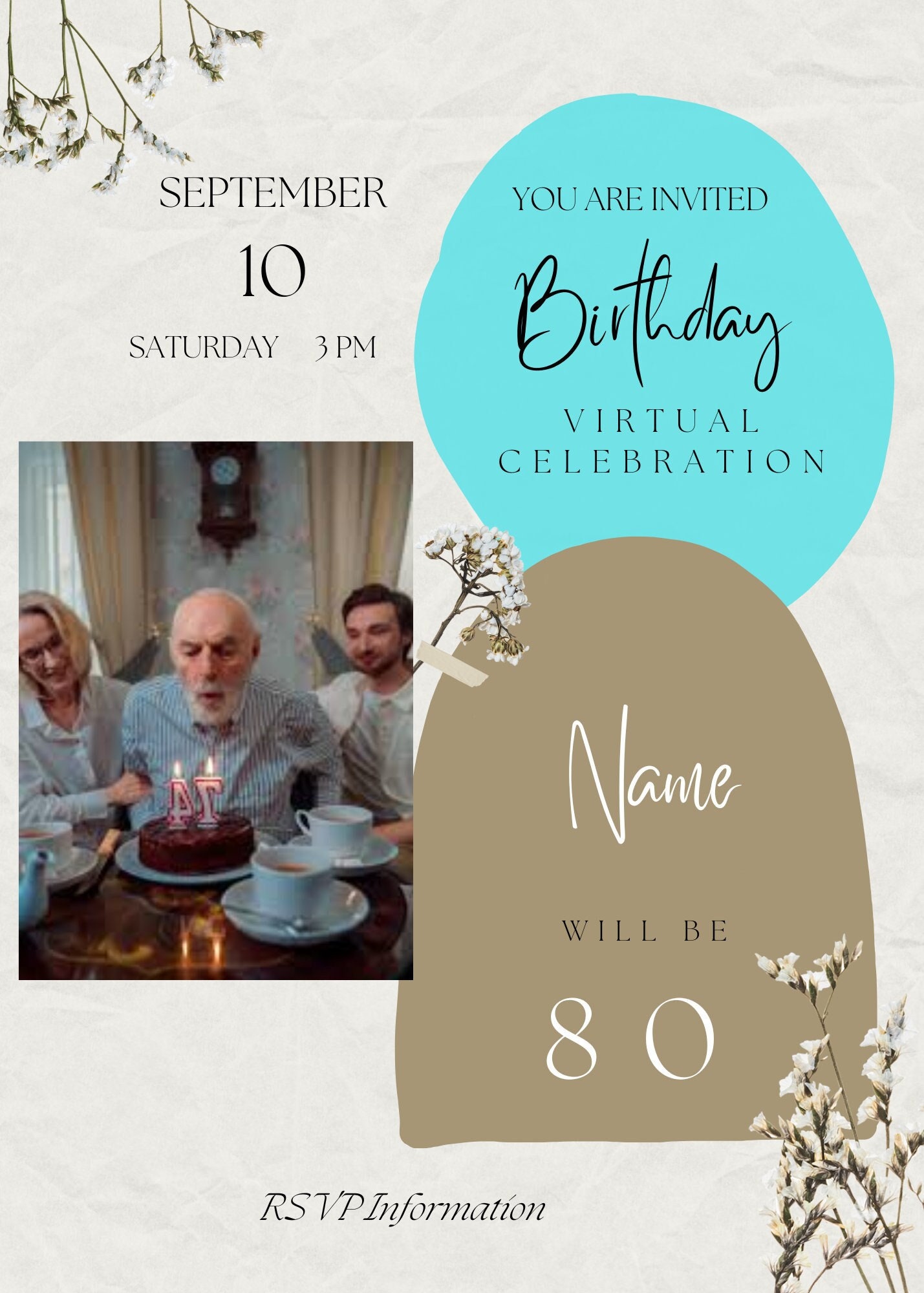 Virtual Birthday Invitation Etsy