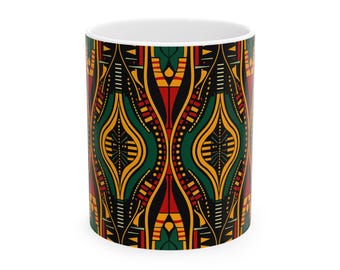 Tazza in ceramica con motivo africano, regalo per il mese della storia dei neri (315 ml)