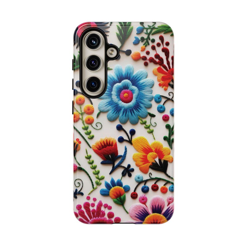 Mexican Flower-Embroidery Phone Case - Custom Design for iPhone, Samsung, Google Pixel