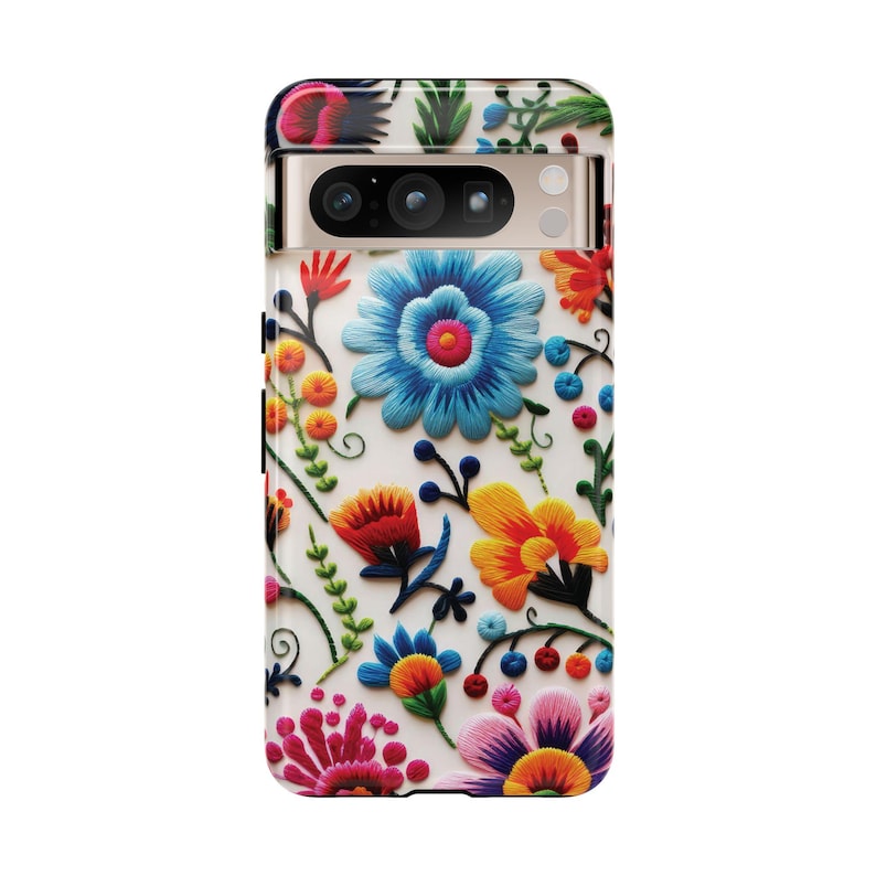 Mexican Flower-Embroidery Phone Case - Custom Design for iPhone, Samsung, Google Pixel