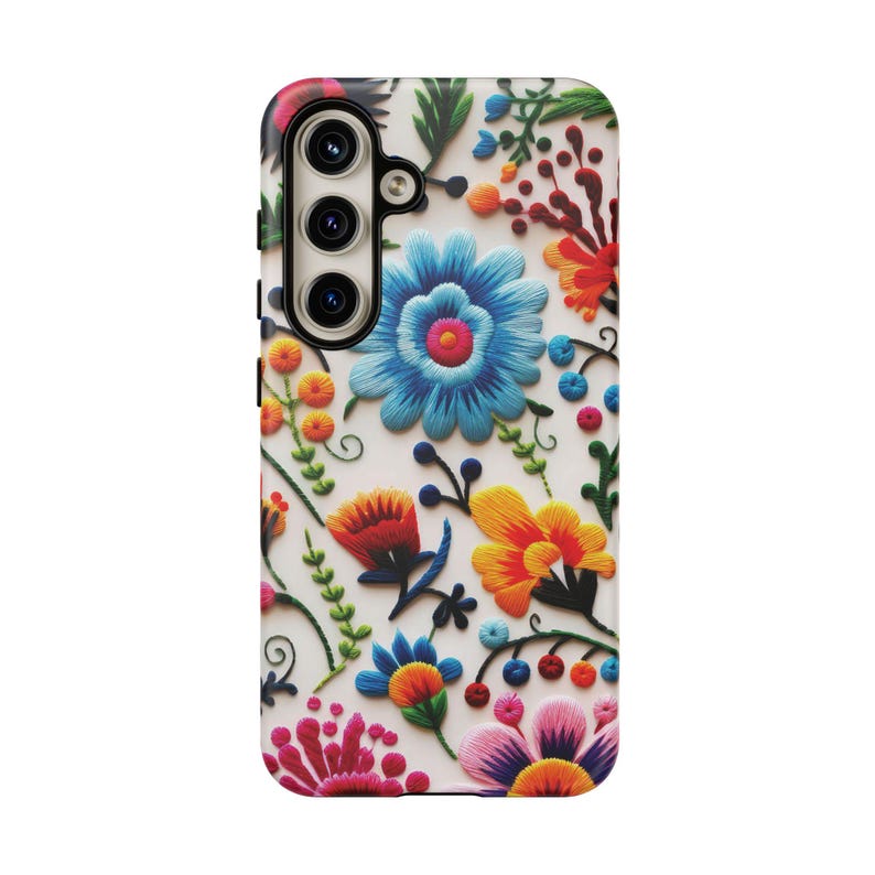 Mexican Flower-Embroidery Phone Case - Custom Design for iPhone, Samsung, Google Pixel
