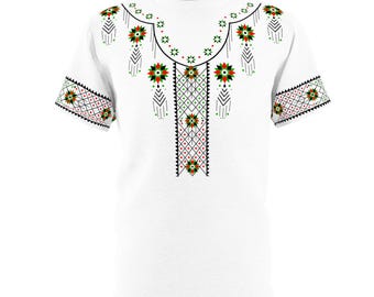 Polsk folklig t-shirt med traditionell broderad design