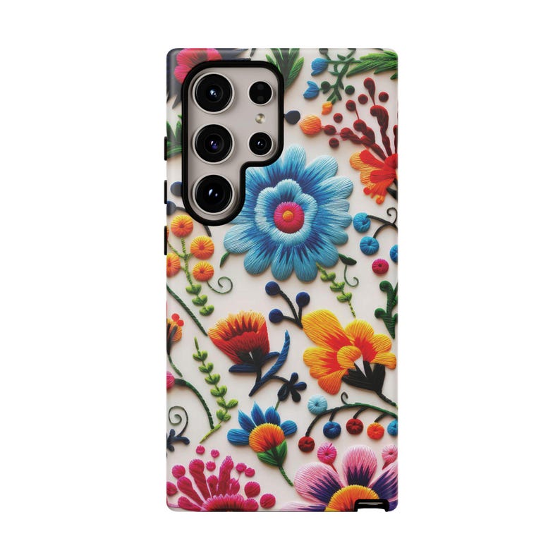 Mexican Flower-Embroidery Phone Case - Custom Design for iPhone, Samsung, Google Pixel