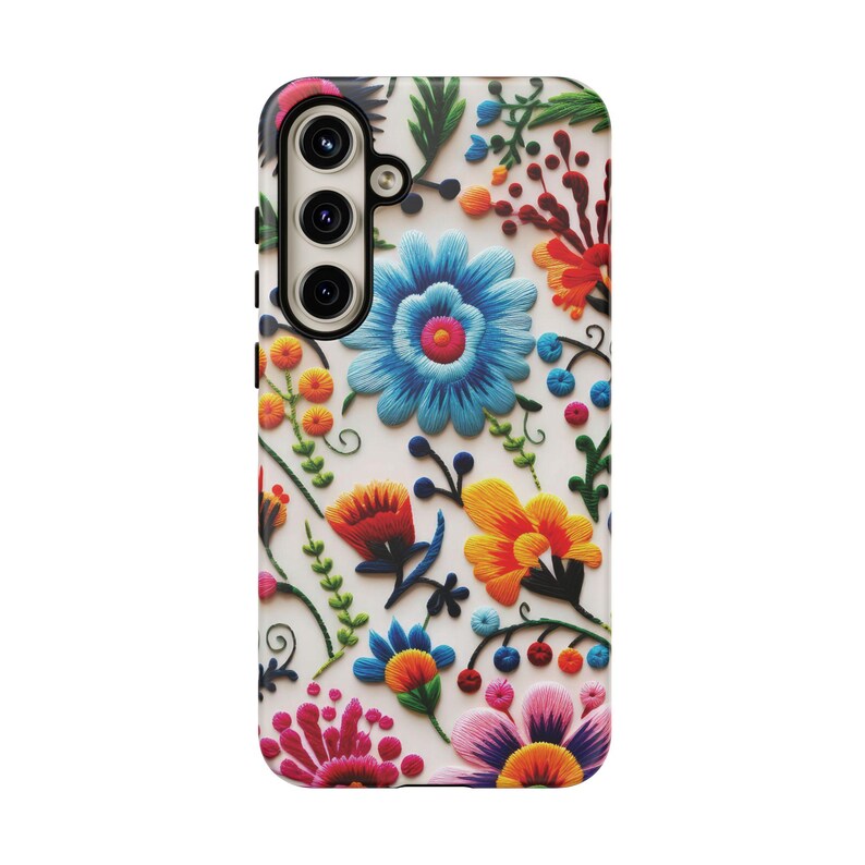 Mexican Flower-Embroidery Phone Case - Custom Design for iPhone, Samsung, Google Pixel