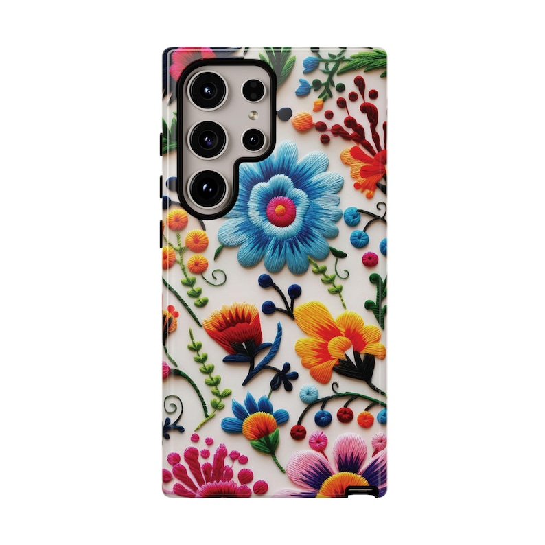 Mexican Flower-Embroidery Phone Case - Custom Design for iPhone, Samsung, Google Pixel
