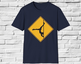 Maglietta con cartello stradale Pole Dancer - Maglietta grafica originale