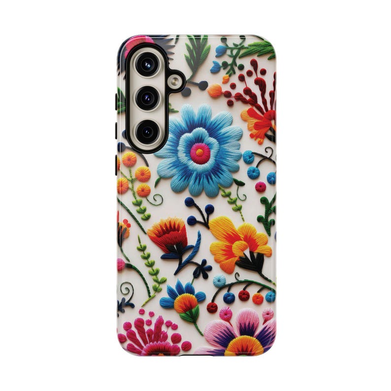 Mexican Flower-Embroidery Phone Case - Custom Design for iPhone, Samsung, Google Pixel
