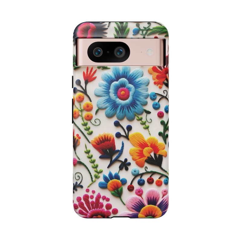 Mexican Flower-Embroidery Phone Case - Custom Design for iPhone, Samsung, Google Pixel