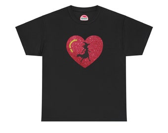 Maglietta con cuore di strega glitterato - Design ammaliante, maglietta unisex in cotone