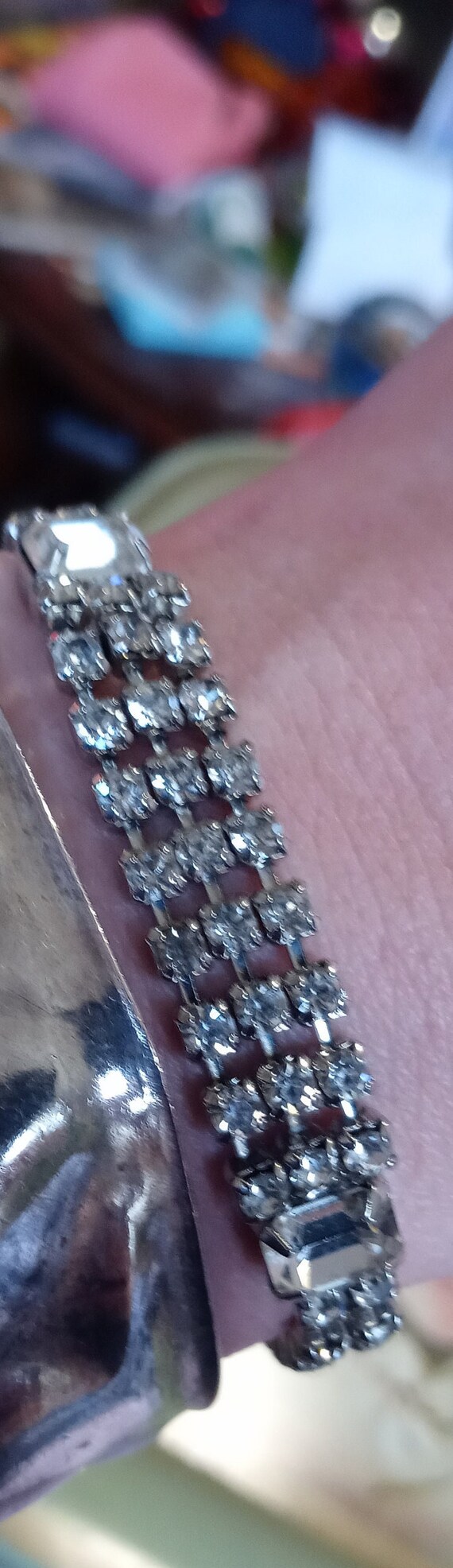 Vintage Weiss 1960's Rhinestone Rare Tennis Brace… - image 5