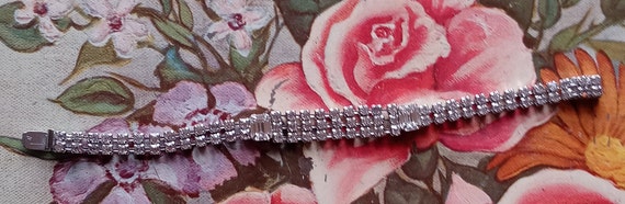 Vintage Weiss 1960's Rhinestone Rare Tennis Brace… - image 1