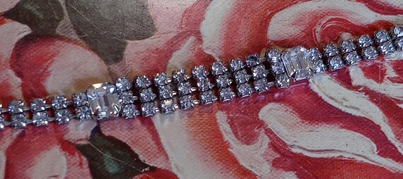 Vintage Weiss 1960's Rhinestone Rare Tennis Brace… - image 4