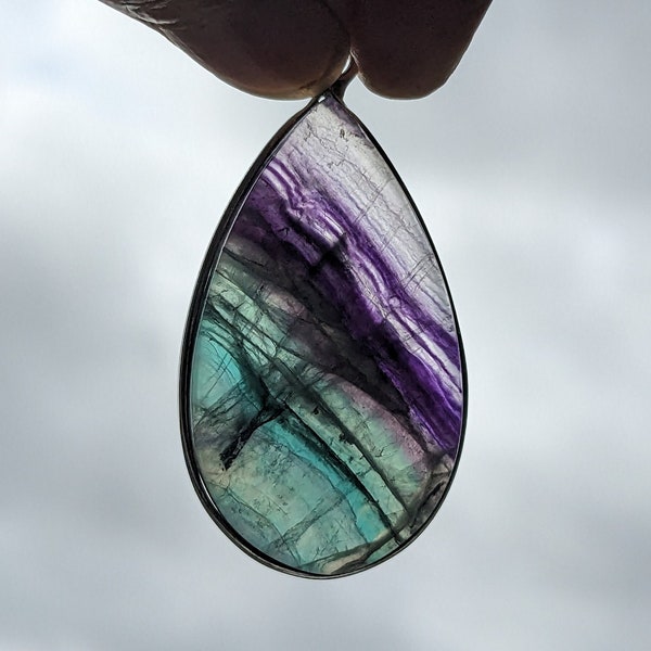 Pendentif en fluorite pierre naturelle