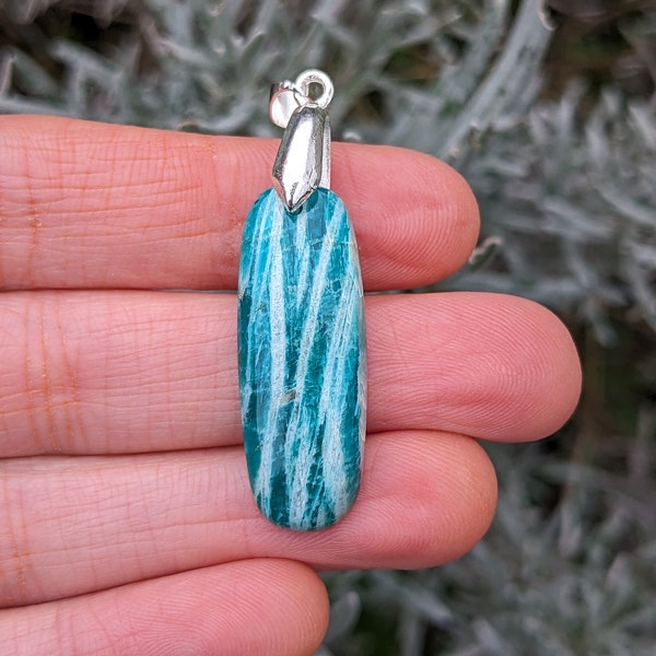 Natural stone amazonite pendant