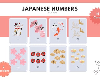 Printable Japanese Number Flash Cards: Japanese-English Learning (PDF Digital Download)