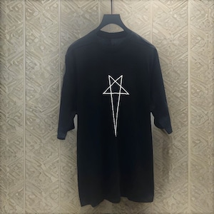 Rick Owens Men's Casual Fashion T Shirt|Rick Owens Star Design Street Wear T Shirt|Black Rick Owens Designer T Shirt|Cotton T Shirt Gift Him
