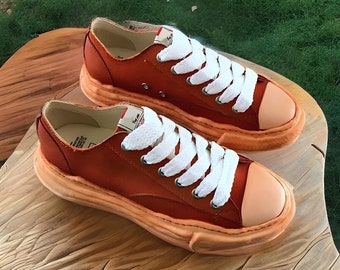 Ontwerper!!! Bruine casual schoenen|Japanse Lace Up Street Wear Canvas sneaker|Luxe streetwear casual schoenen | Beroemde designschoenen| Cadeau voor haar