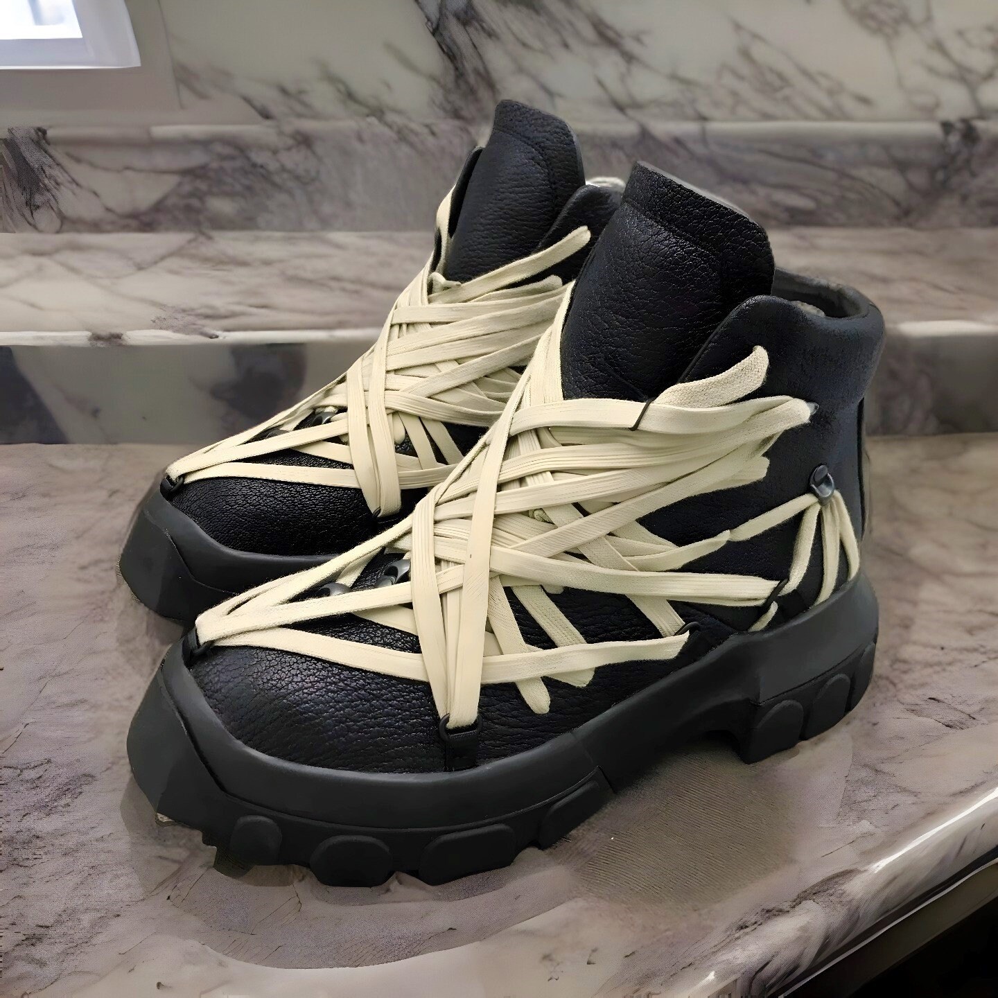 RickOwens BOZO SHEARING SNEAKS 40 Leather boots