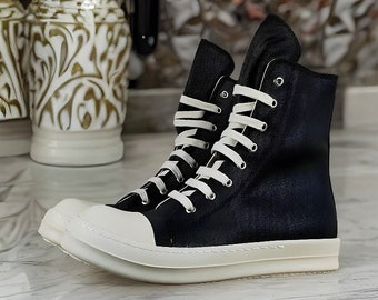 Rick Owens Black Unisex Boots|casual Round Toe Rick Owens