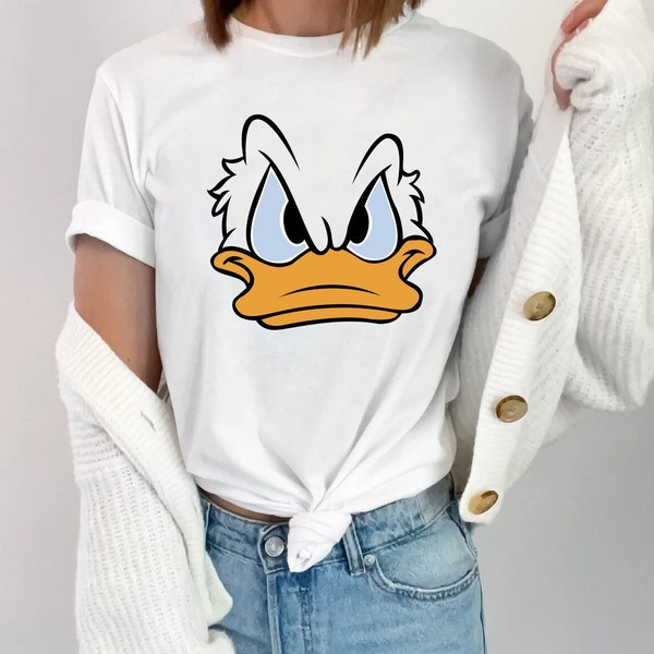 Donald Duck Angry Grumpy This Is My Happy Face T-shirt, Disney Character T-shirt, Grumpy Duck Shirt,Classic Cartoon T-Shirt, Donald Duck Tee